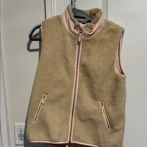 J. Crew “Crewcuts” Beige and Pink Sherpa Vest